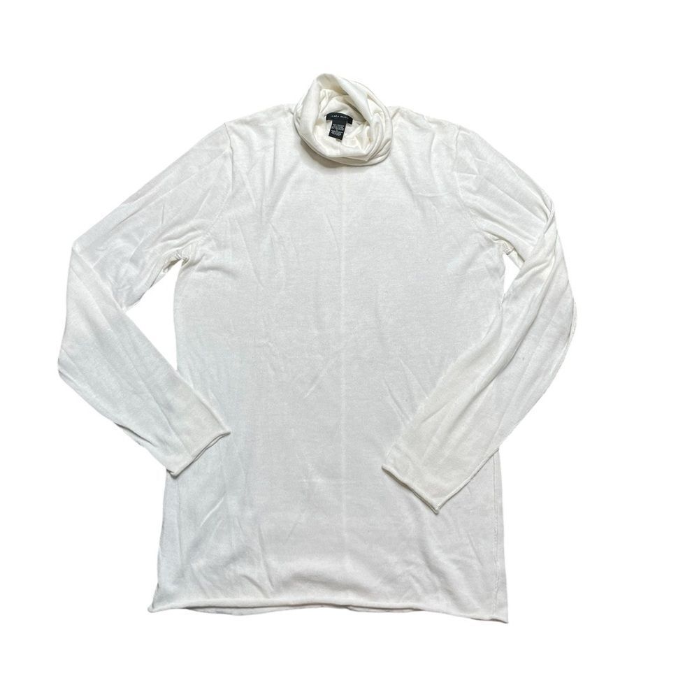 ONLY MINE Cashmere Blend Cream White Turtleneck Sweater Size Large